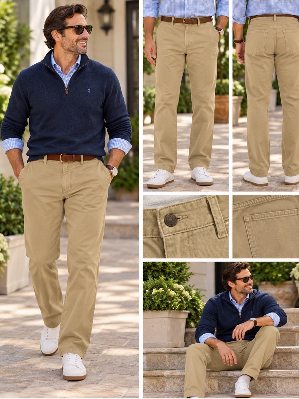 Brooks Brothers Khaki Stretch Chino Pants Men’s 38x30 Straight Leg 5 Pocket